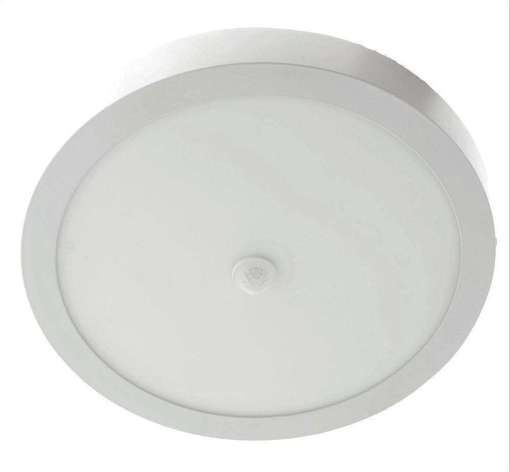 LED Universum LED Panel Aufbauleuchte weiss rund Ø30cm 24W warmweiß 3000K 2200lm UGR≤22 CRI>80 mit Bewegungssensor