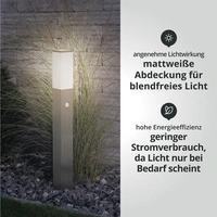 LED Universum LED Wegeleuchte eckig 80cm mit Bewegungsmelder silber LED Universum LED Wegeleuchte eckig 80cm mit Bewegungsmelder silber