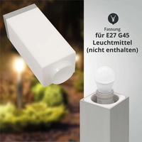 LED Universum LED Wegeleuchte eckig 80cm mit Bewegungsmelder und 2 Steckdosen silber LED Universum LED Wegeleuchte eckig 80cm mit Bewegungsmelder und 2 Steckdosen silber