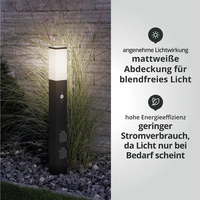 LED Universum LED Wegeleuchte eckig 80cm mit Bewegungsmelder und 2 Steckdosen anthrazit LED Universum LED Wegeleuchte eckig 80cm mit Bewegungsmelder und 2 Steckdosen anthrazit