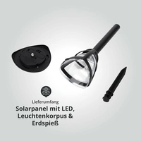 LED Universum LED Solar-Gartenleuchte Wegeleuchte Erdspieß 0,06W 6500K L95xB95xH338mm LED Universum LED Solar-Gartenleuchte Wegeleuchte Erdspieß 0,06W 6500K L95xB95xH338mm
