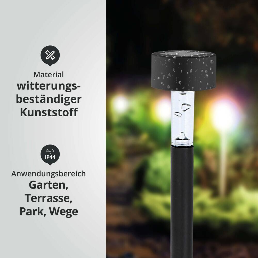 LED Universum LED Solar-Gartenleuchte Wegeleuchte Erdspieß RGBY mit Farbwechsel L56xB56xH350mm