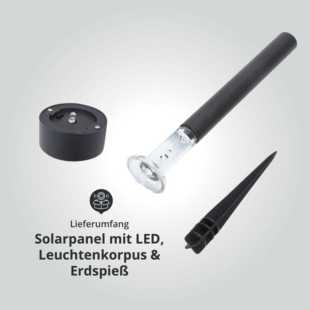 LED Universum LED Solar-Gartenleuchte Wegeleuchte Erdspieß RGBY mit Farbwechsel L56xB56xH350mm