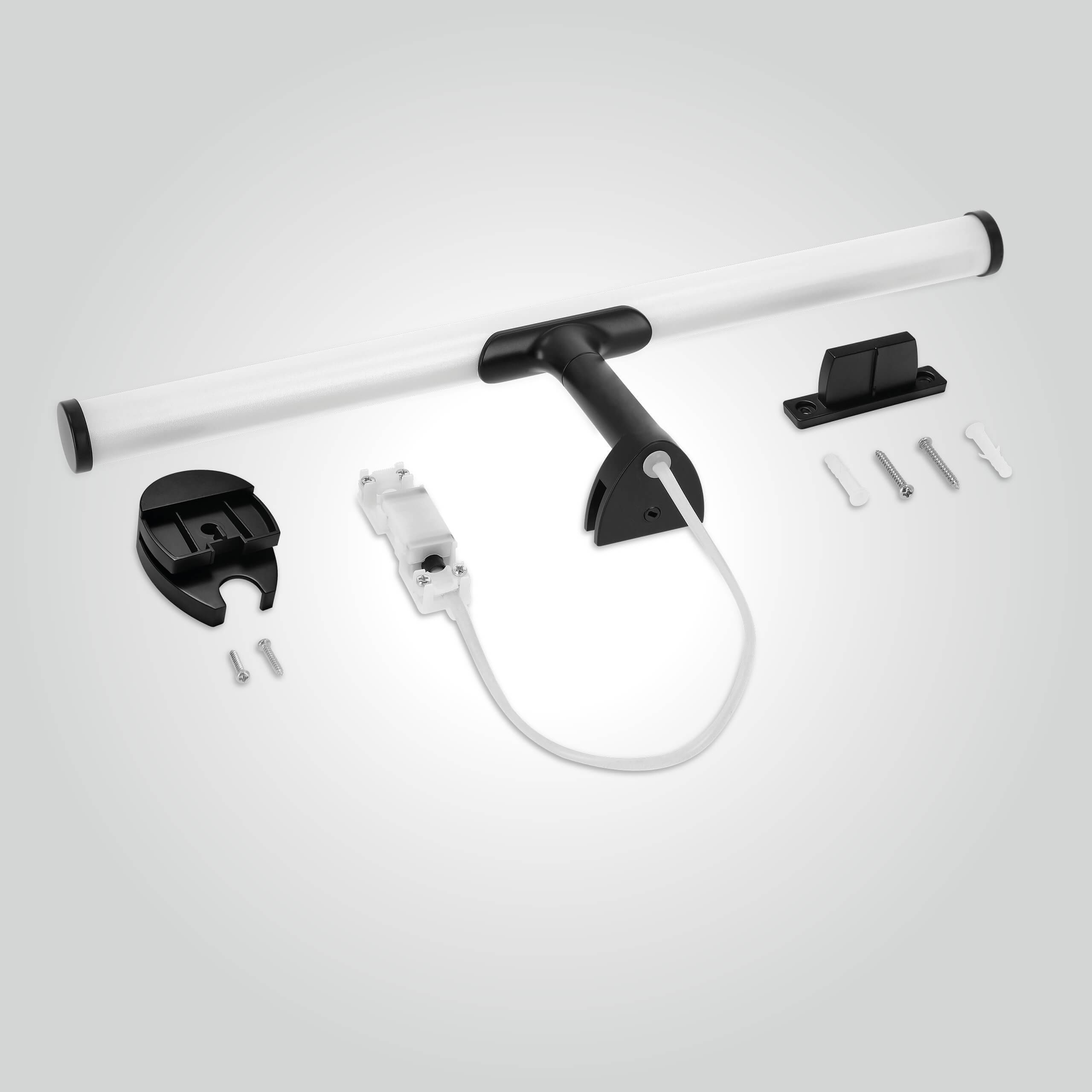 LED Universum Spiegelleuchte "Salma" rund schwarz 40cm