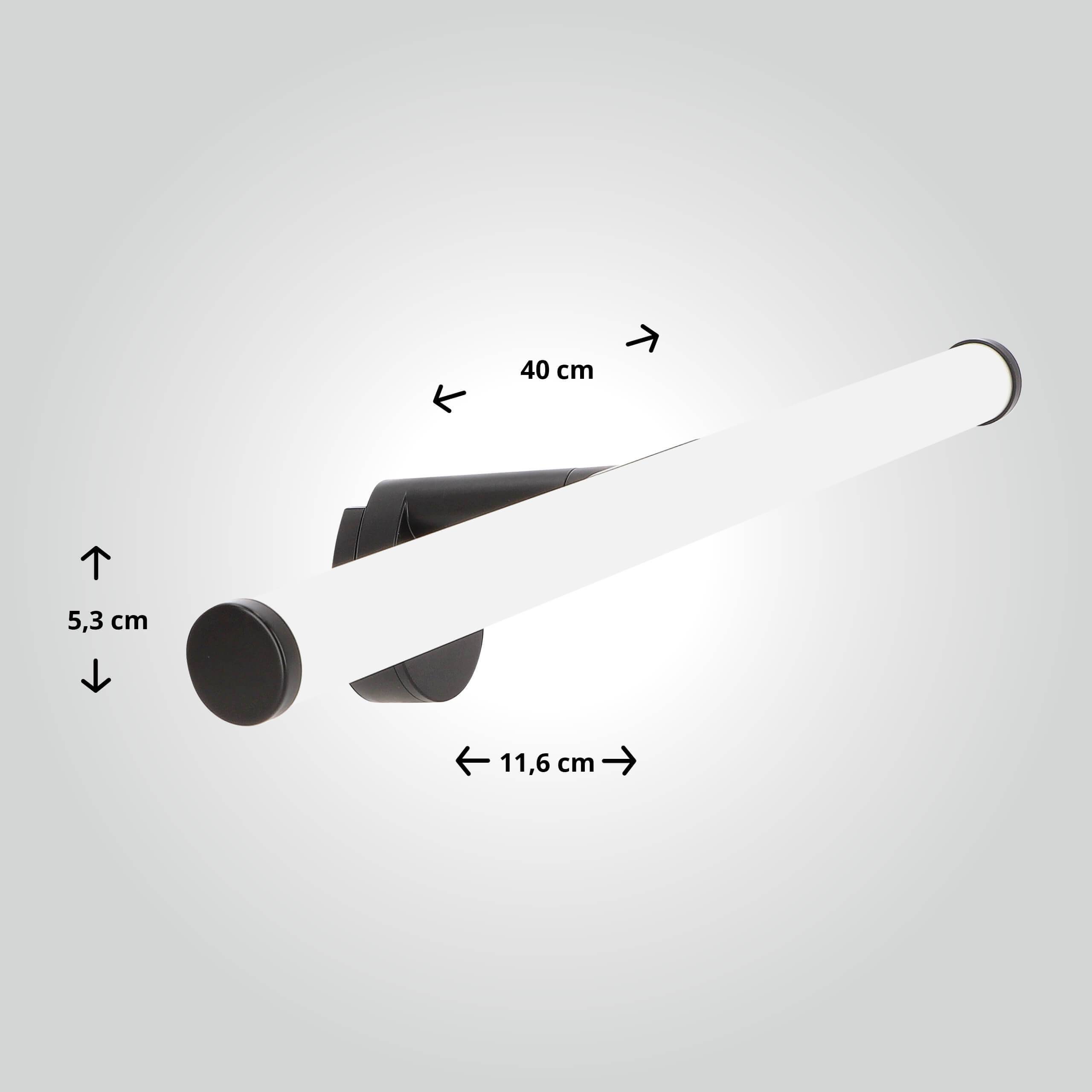 LED Universum Spiegelleuchte "Salma" rund schwarz 40cm