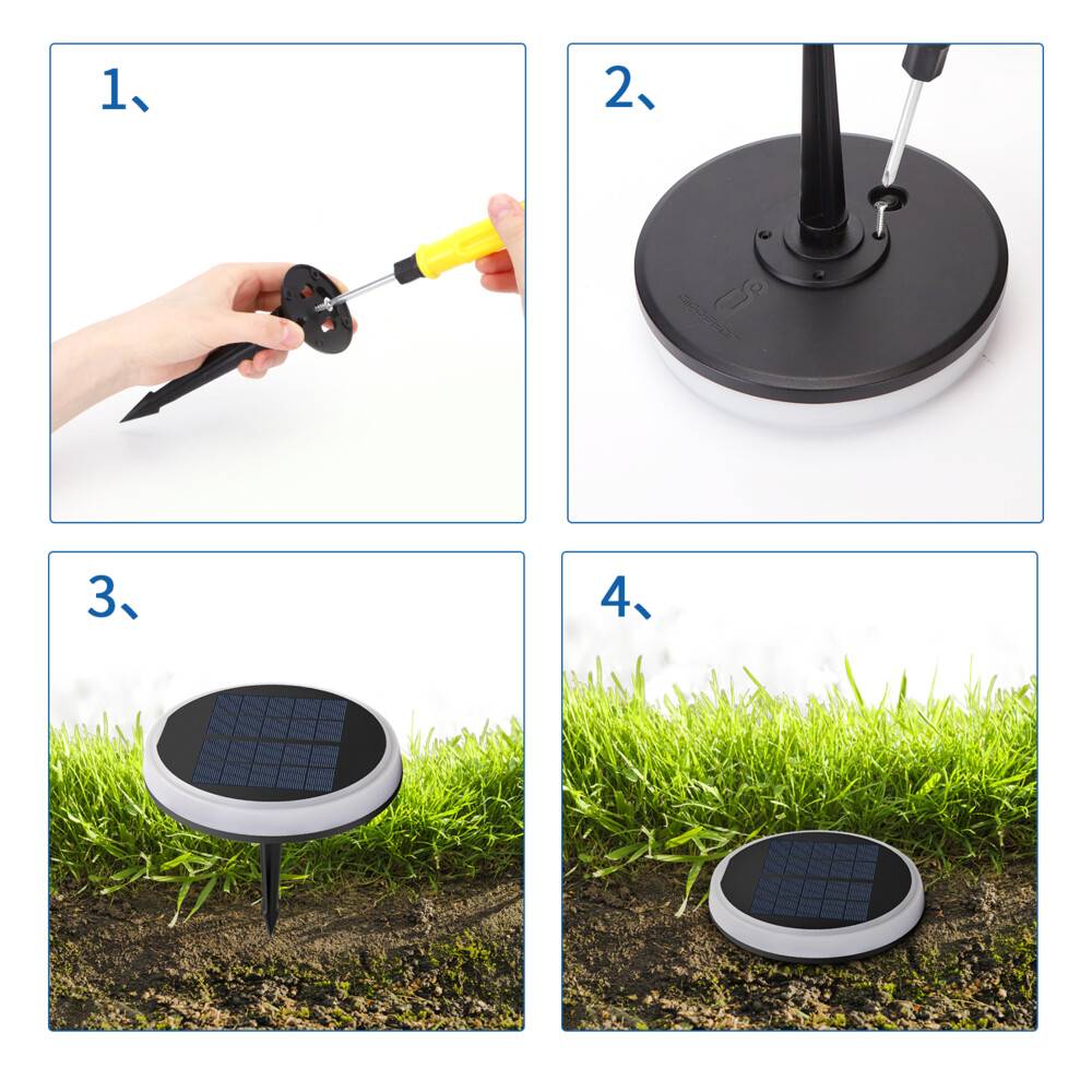 LED Universum LED Solar-Gartenleuchte Bodenleuchte Teller 0,6W RGBIC (Lauflicht) Ø165xH31mm