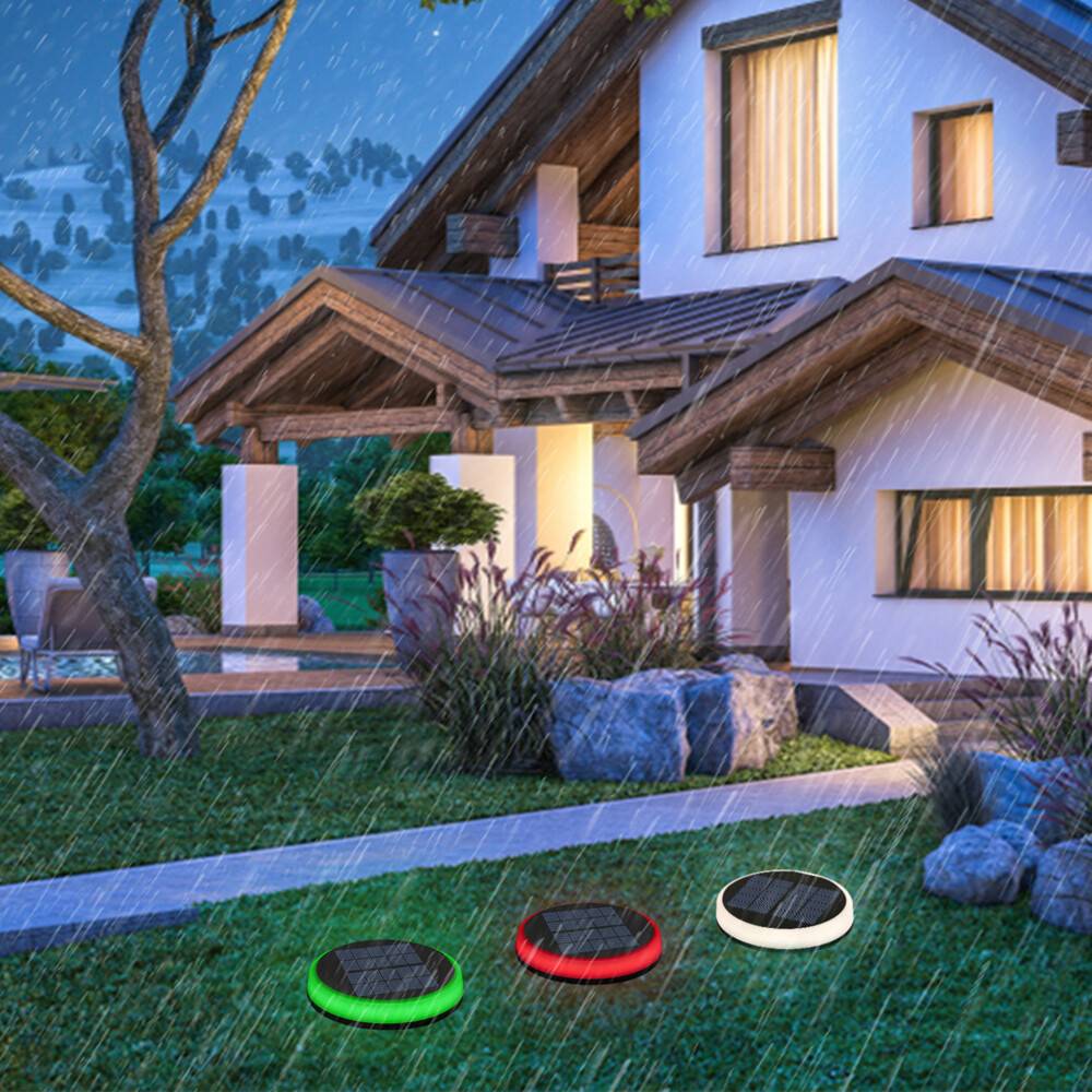 LED Universum LED Solar-Gartenleuchte Bodenleuchte Teller 0,6W RGB 10lm Ø165xH31mm