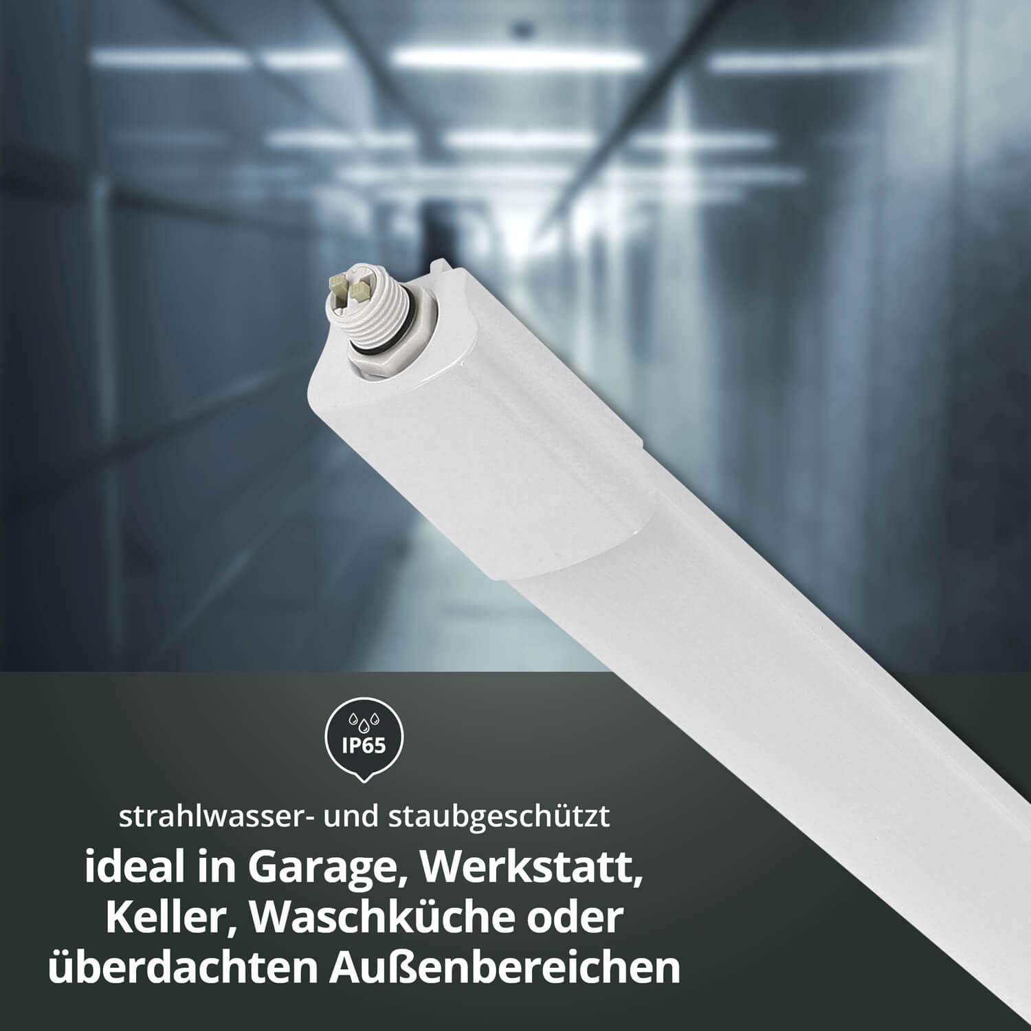 LED Universum LED Feuchtraumleuchte mit Durchgangsverdrahtung 18W 60cm IP65 6500K 2160lm L600xB46xH34mm