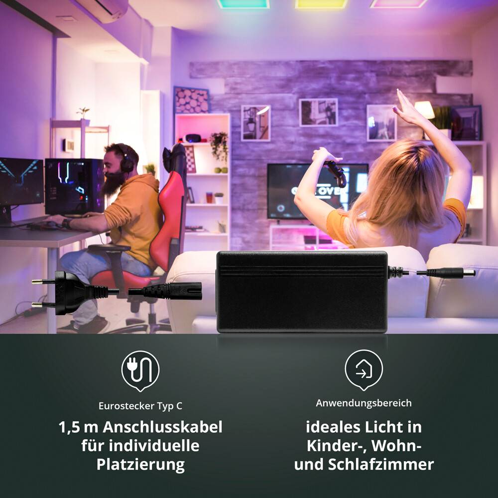 LED Universum LED Panel Einlegeleuchte 120x30cm RGB+CCT 48W 2800-6500K 4200lm UGR≤22 CRI>80 L1195xB295xH12mm mit Milight Controller ohne FFB