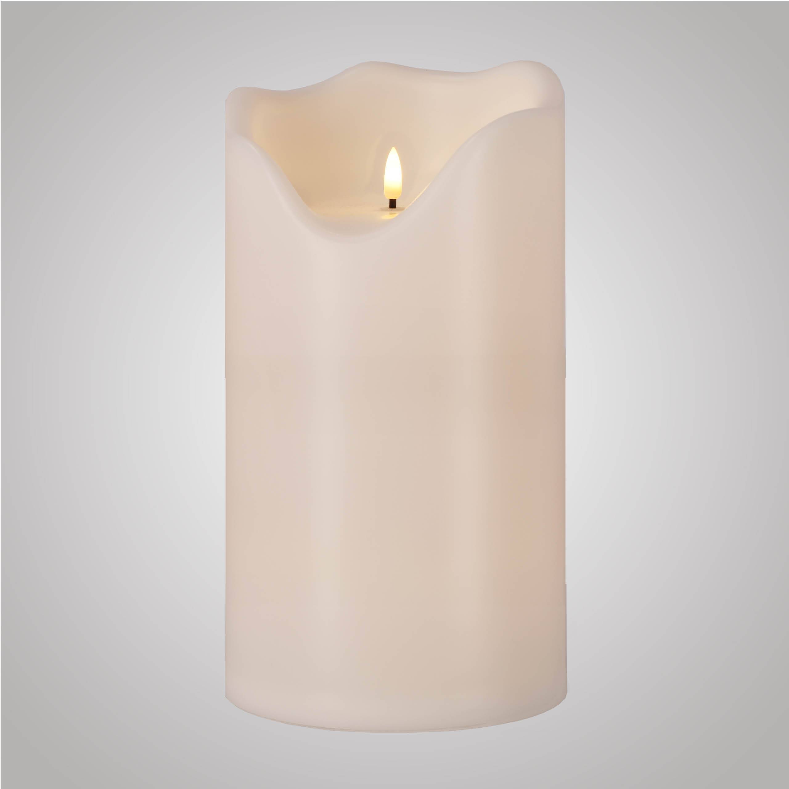 LED Universum LED Kunststoff Kerze Outdoor "Lou" 30 x 16 cm creme weiß