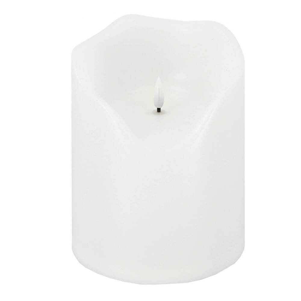 LED Universum LED Kunststoff Kerze Outdoor "Lou" 20 x 16 cm creme weiß