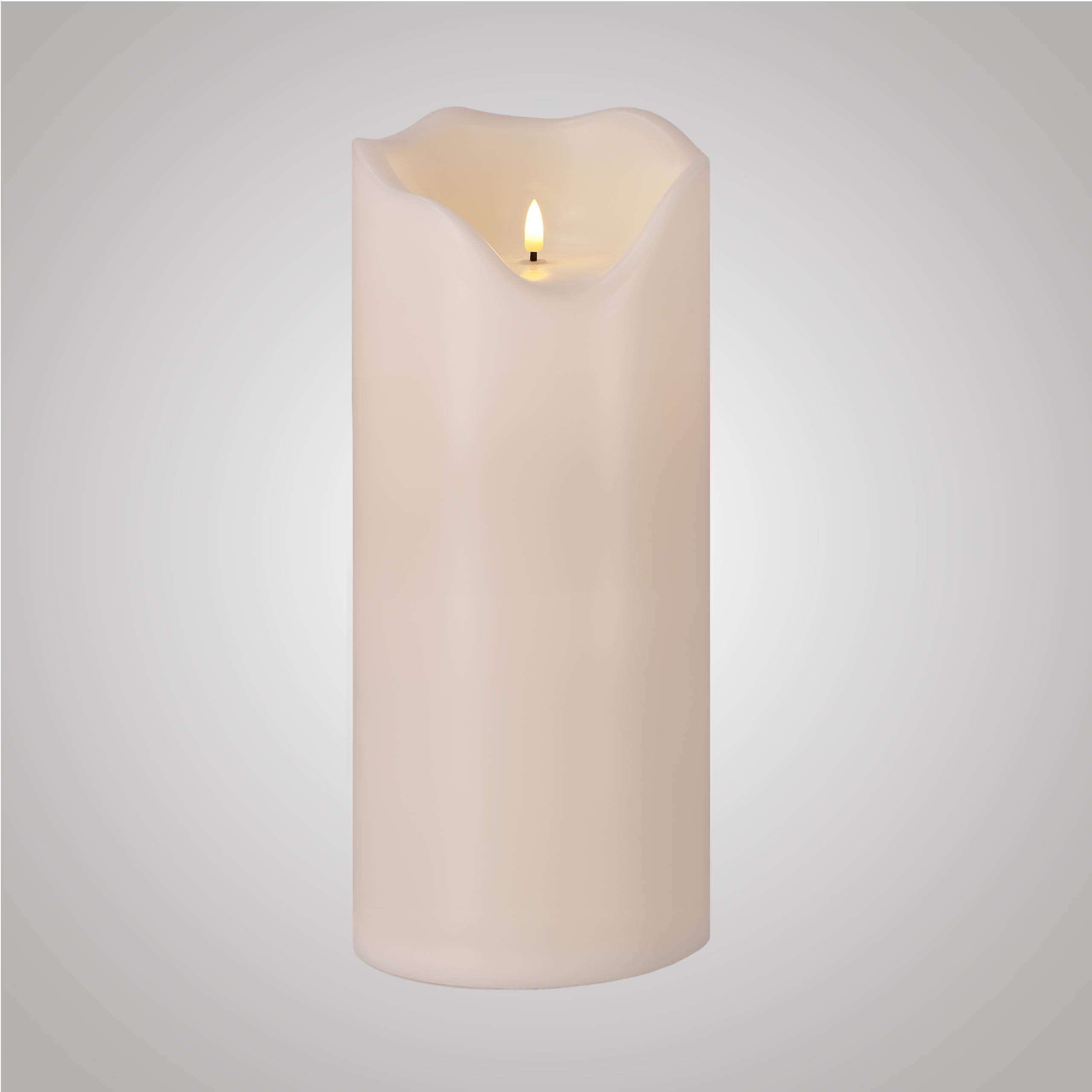 LED Universum LED Kunststoff Kerze Outdoor "Lou" 40 x 16 cm creme weiß