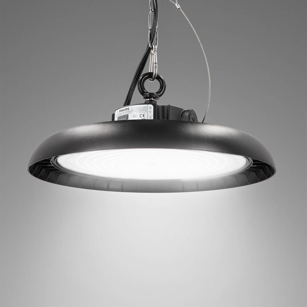 LED Universum LED Hallenstrahler UFO High Bay Strahler 200W neutralweiß 4000K 42000lm mit Philips-Netzteil dimmbar 90° Ø340xH110mm