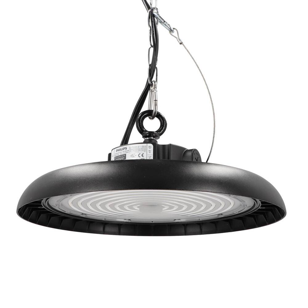 LED Universum LED Hallenstrahler UFO High Bay Strahler 200W tageslichtweiß 5000K 42000lm mit Philips-Netzteil dimmbar 90° Ø340xH110mm