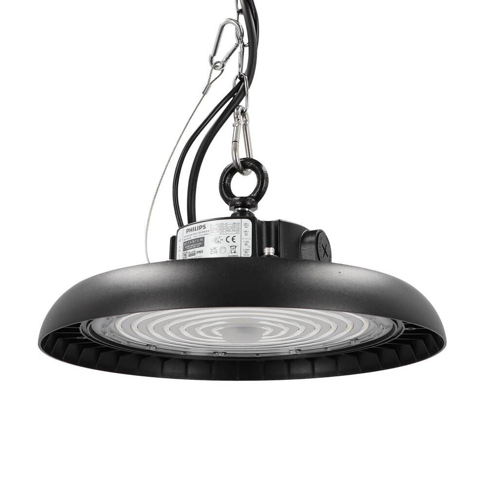 LED Universum LED Hallenstrahler UFO High Bay Strahler 90/120/150W kaltweiß 6000K max. 31500lm mit Philips-Netzteil dimmbar 90° CRI>70 IP65 Ø300xH1