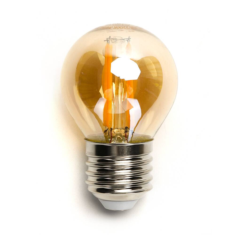 LED Universum LED Leuchtmittel Filament Glühlampe G45 Sockel E27 4W 2200K/Amber 420lm Ø45xH73mm