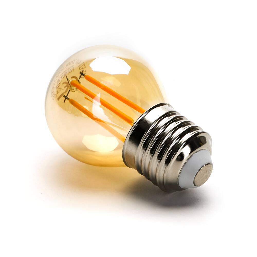 LED Universum LED Leuchtmittel Filament Glühlampe G45 Sockel E27 4W 2200K/Amber 420lm Ø45xH73mm