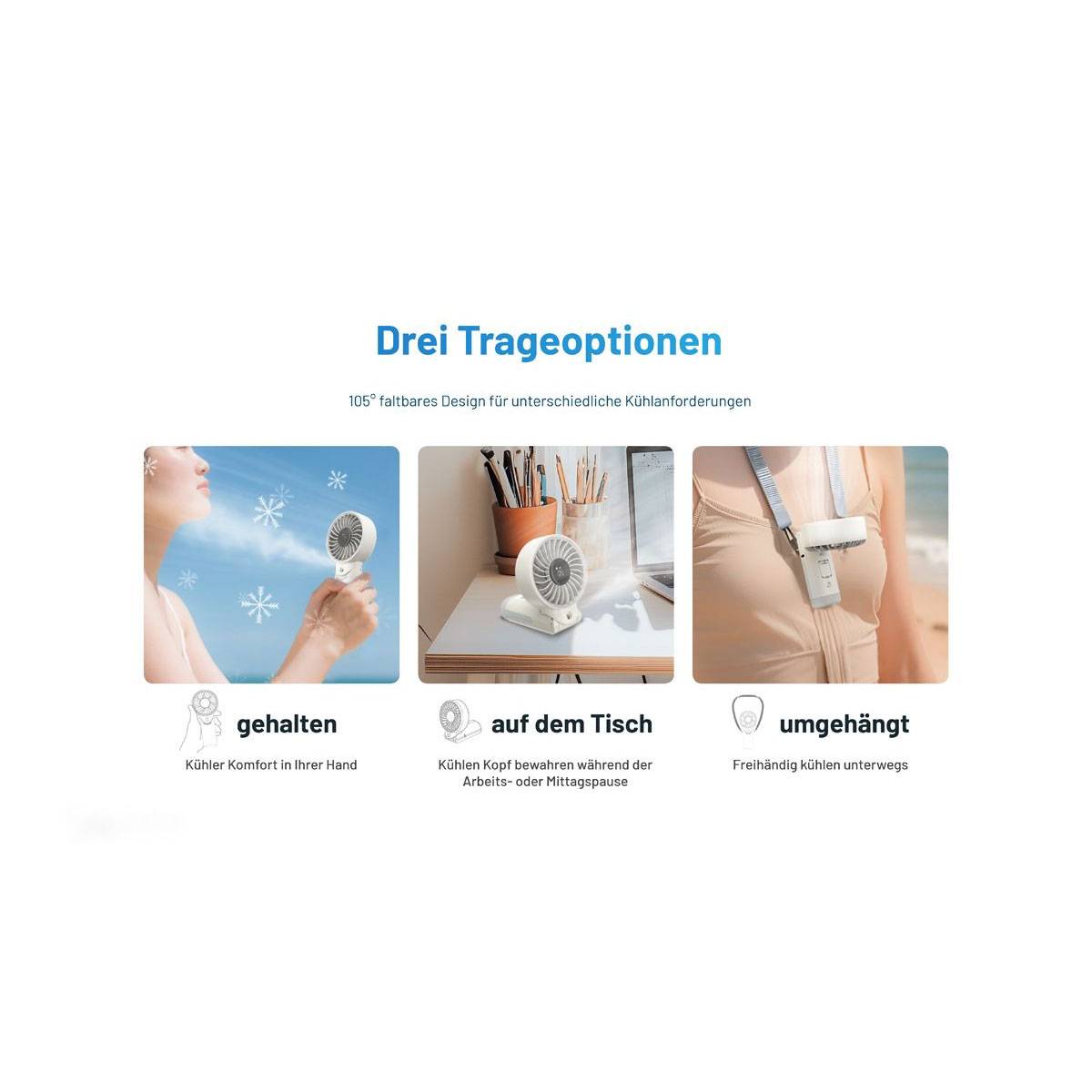 Nitecore izzCool 30 Handventilator mit Luftbefeuchter - Cloud White
