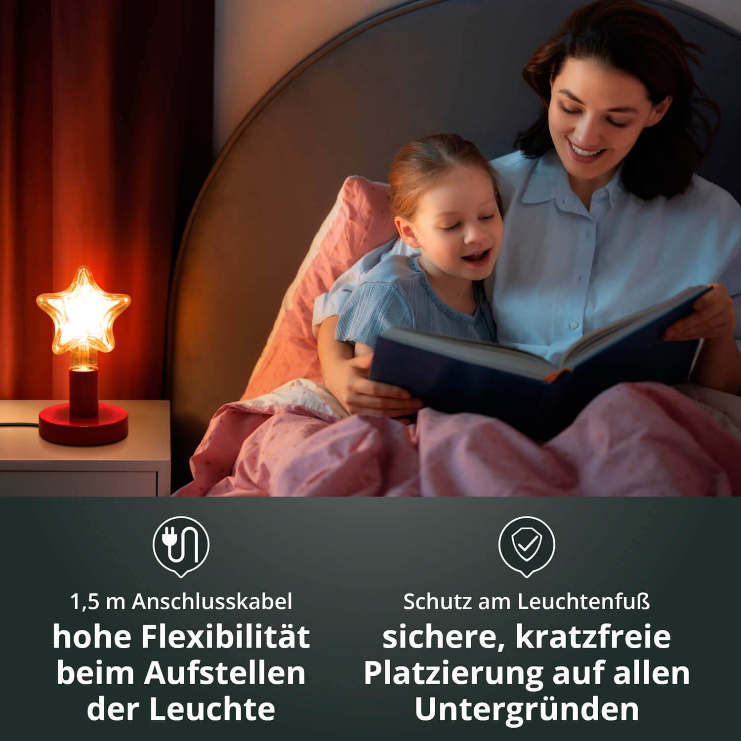 LED Universum 04889 Tischleuchte "Hannibal" rot