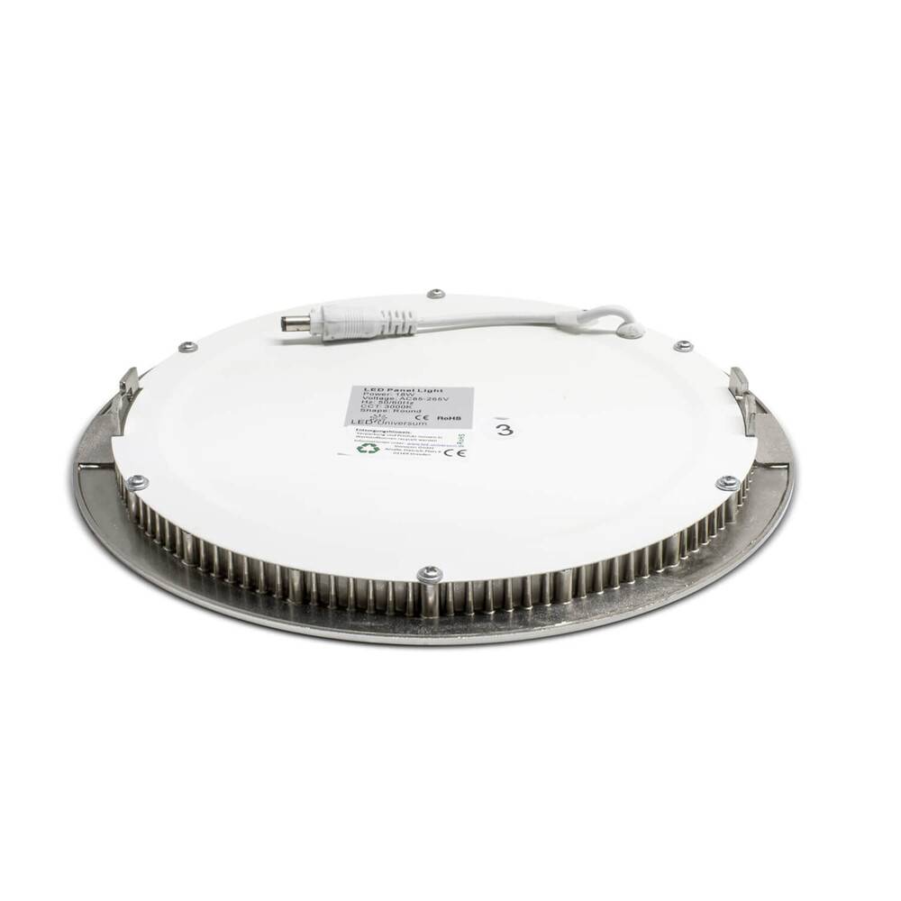 LED Universum LED Panel 18W - rund 22,5 cm- Metalloptik - warmweiß