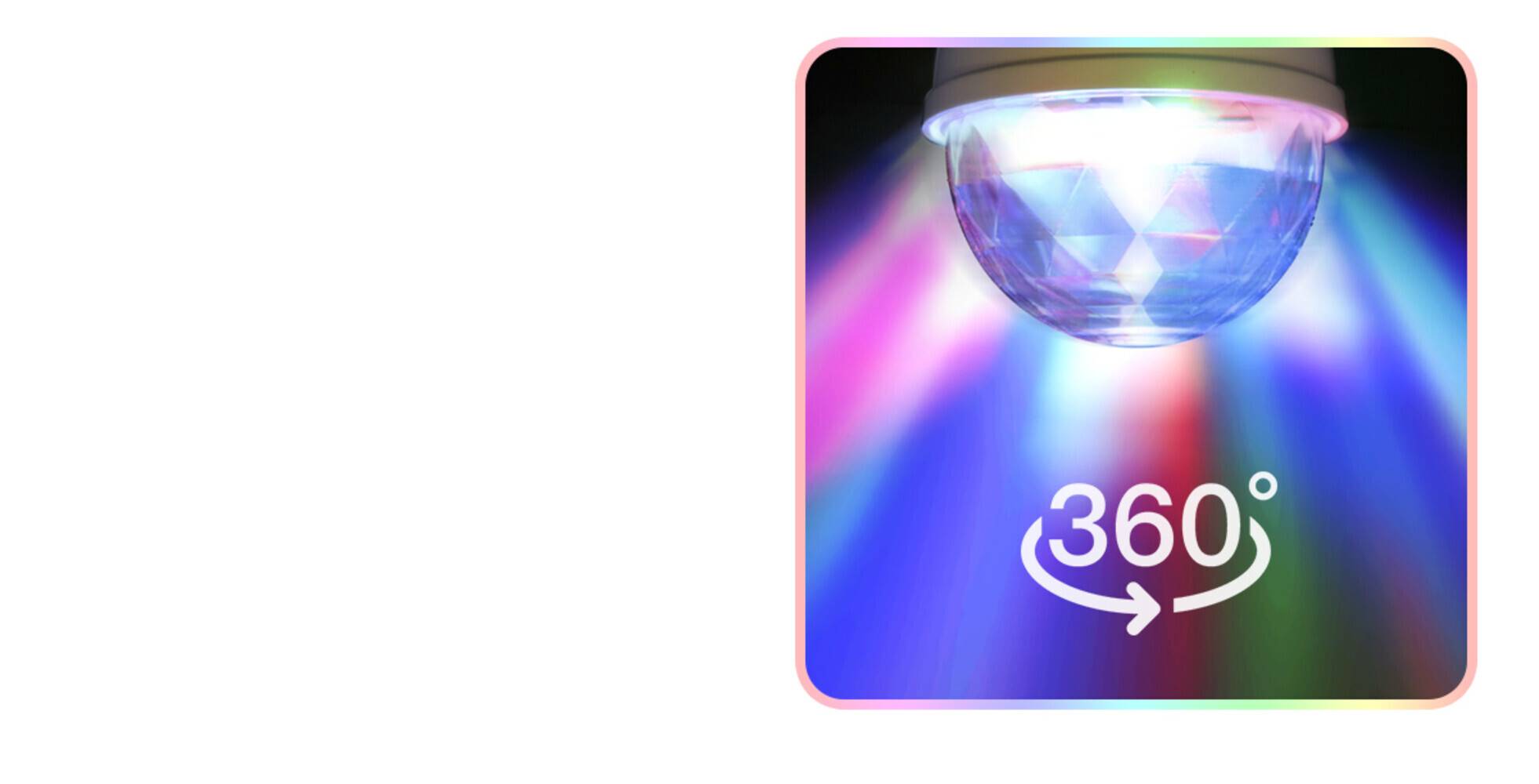 LED Universum LED Leuchtmittel Deko-Partylicht Disco-Kugel Glühlampe rotierend 360° Sockel E27 3W RGB RGB Ø80xH130mm