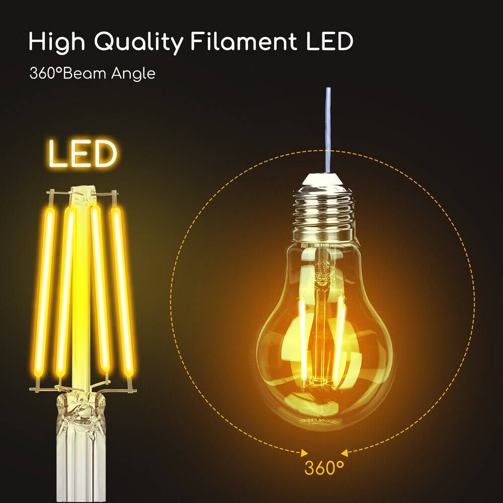 LED Universum LED Leuchtmittel Filament Glühlampe A60 Sockel E27 6W 2700K 700lm Ø60xH105mm