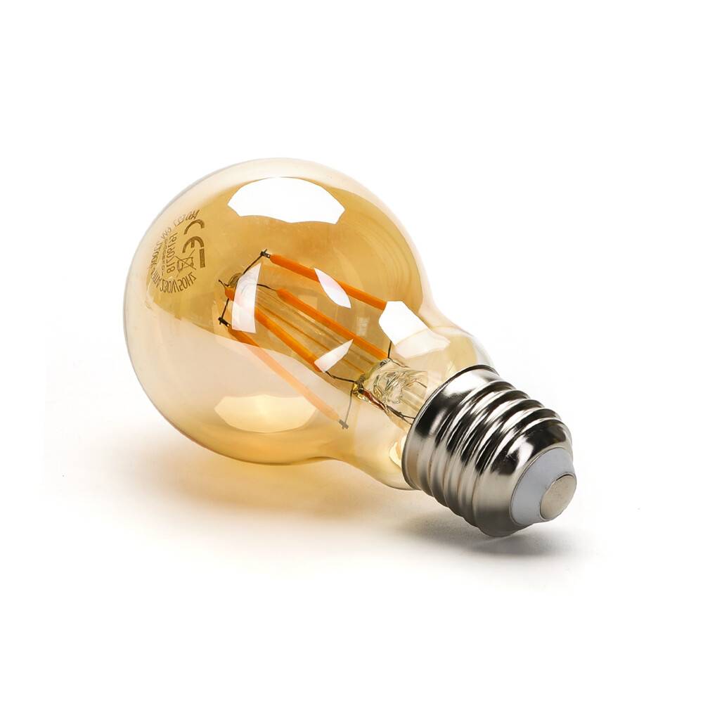 LED Universum LED Leuchtmittel Filament Glühlampe A60 Sockel E27 4W 2200K/Amber 440lm Ø60xH105mm