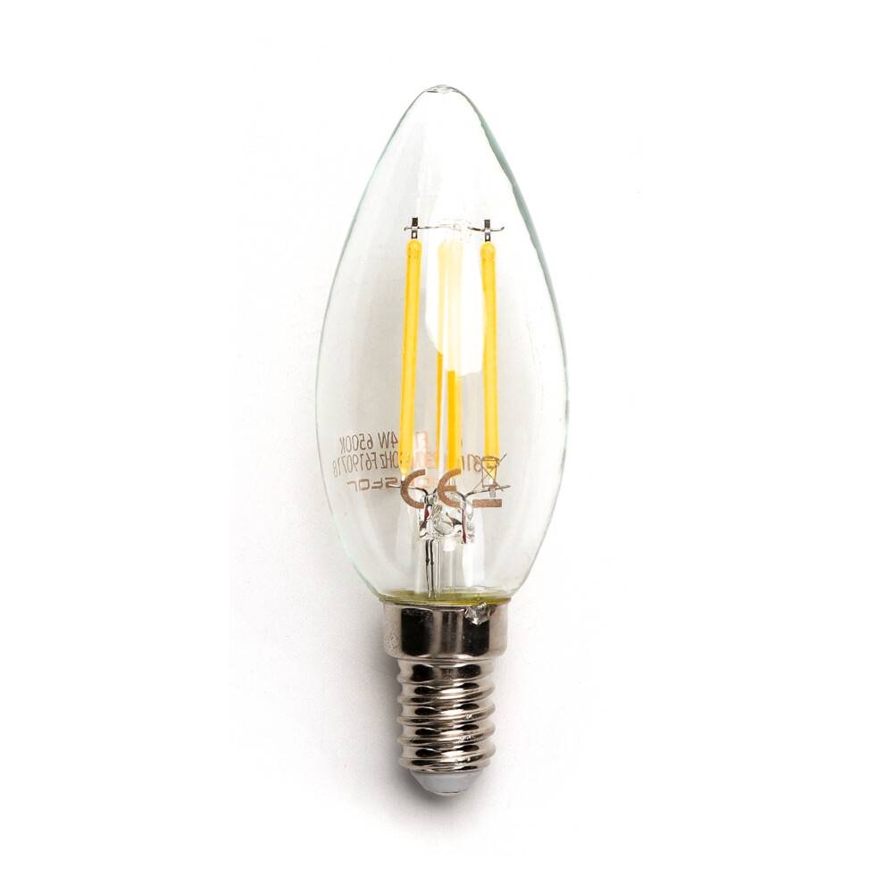 LED Universum LED Leuchtmittel Filament Glühlampe C35 Sockel E14 4W 2700K 470lm Ø35xH97mm