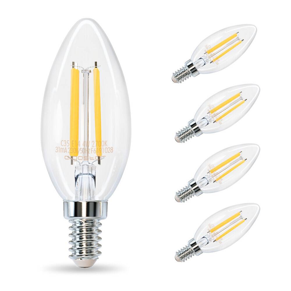 LED Universum LED Leuchtmittel Filament Glühlampe C35 Sockel E14 4W 2700K 470lm Ø35xH97mm