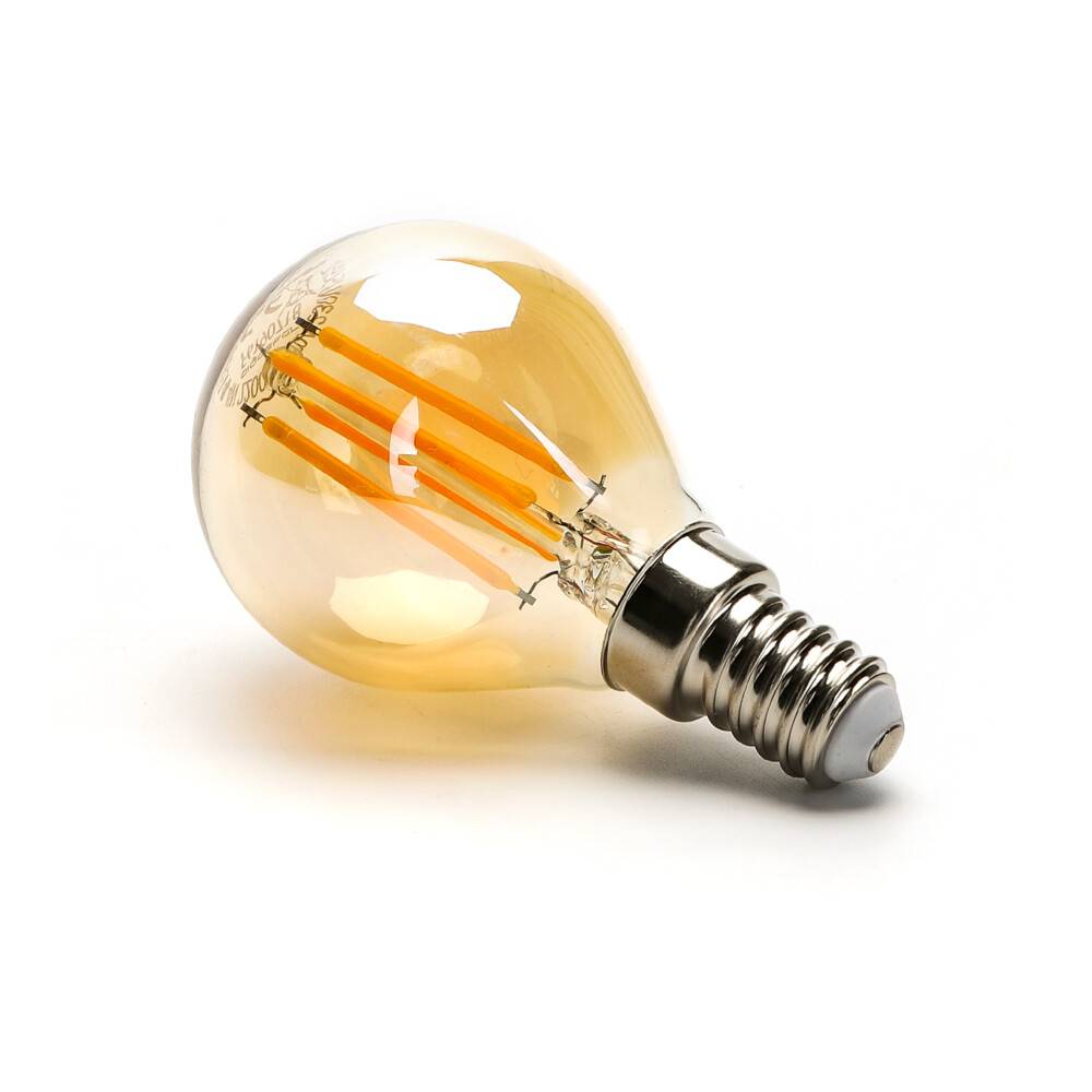 LED Universum LED Leuchtmittel Filament Glühlampe G45 Sockel E14 4W 2200K/Amber 420lm Ø45xH78mm