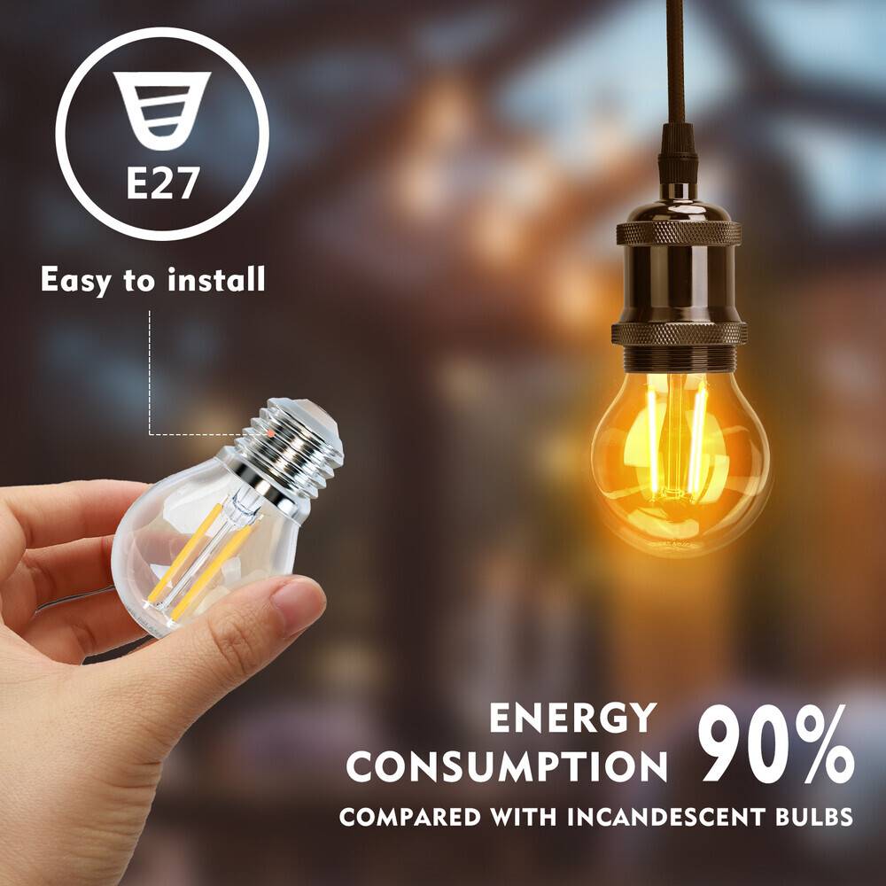 LED Universum LED Leuchtmittel Filament Glühlampe G45 Sockel E27 6W 2700K 720lm Ø45xH73mm