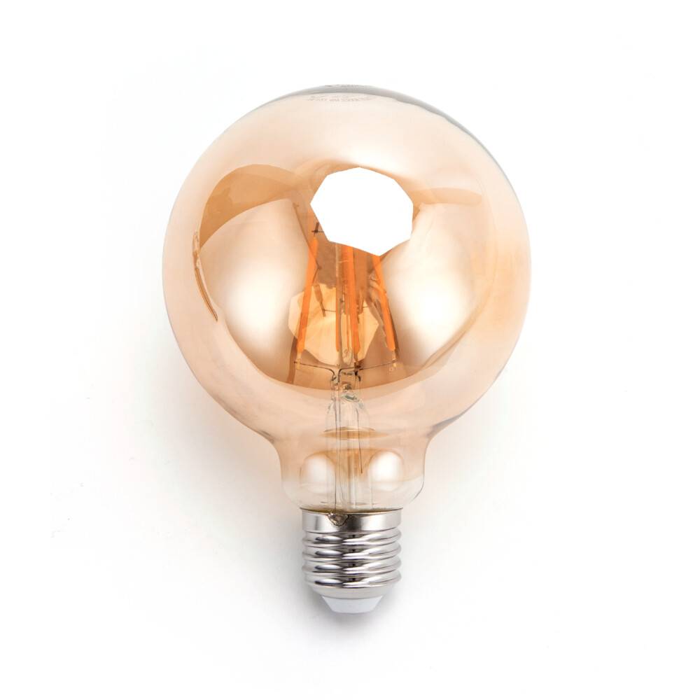 LED Universum LED Leuchtmittel Filament Glühlampe G95 Sockel E27 4W 2200K/Amber 380lm Ø95xH135mm