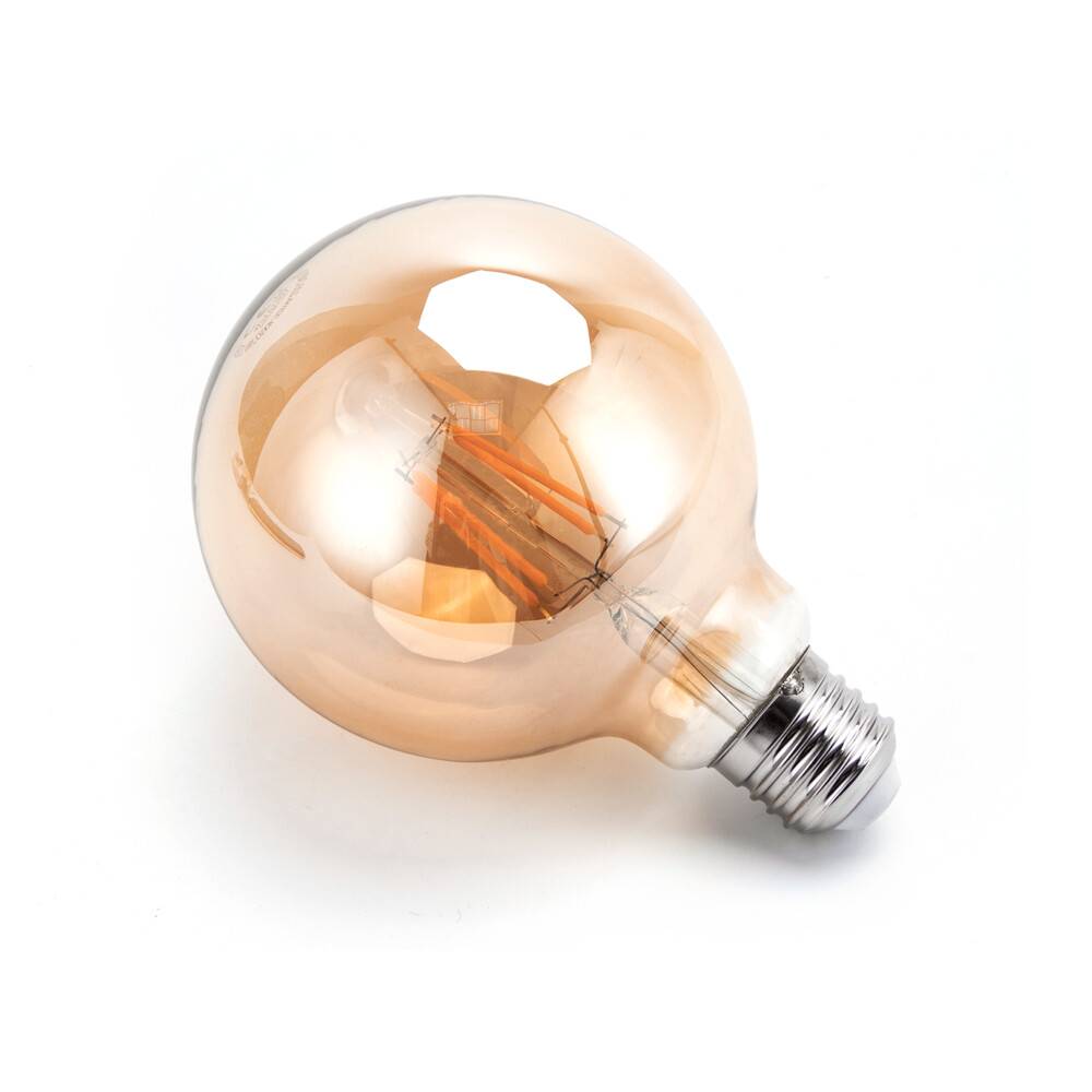 LED Universum LED Leuchtmittel Filament Glühlampe G95 Sockel E27 4W 2200K/Amber 380lm Ø95xH135mm