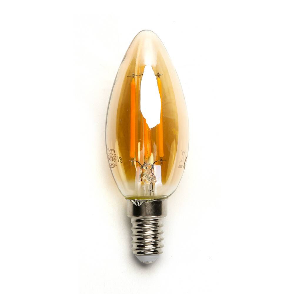LED Universum LED Leuchtmittel Filament Glühlampe C35 Sockel E14 4W 2200K/Amber 420lm Ø35xH97mm