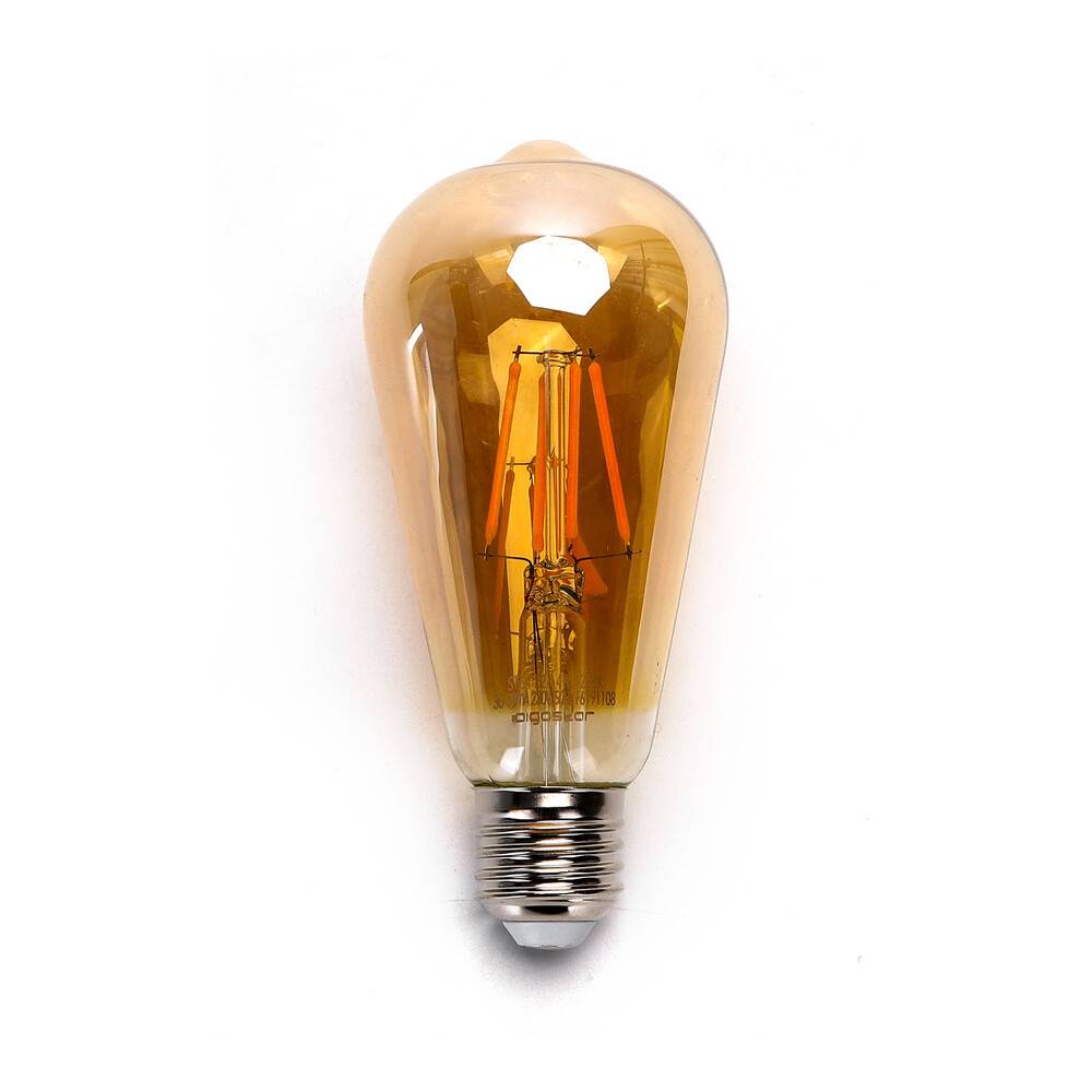LED Universum LED Leuchtmittel Filament Glühlampe ST64 Sockel E27 4W 2200K/Amber 440lm Ø64xH142mm