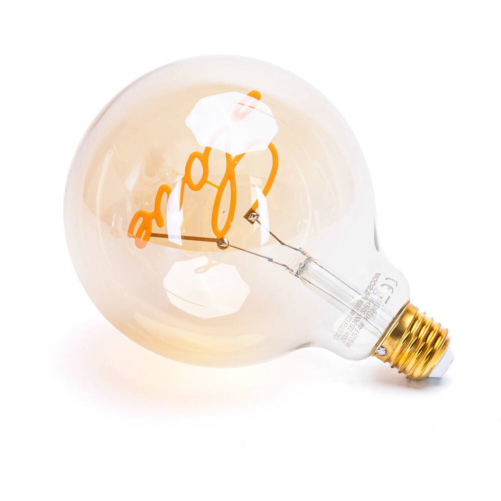 LED Universum LED Leuchtmittel Filament Glühlampe Schriftzug "Love" G125 Sockel E27 4W 1800K/Amber 250lm Ø125xH172mm