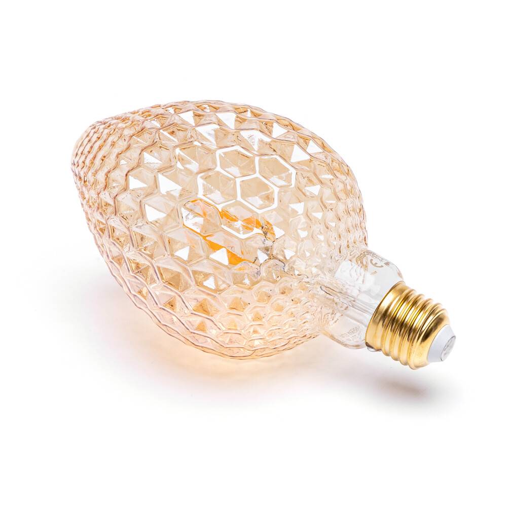 LED Universum LED Leuchtmittel Filament Glühlampe "Strawberry" G95 Sockel E27 4W 1800K/Amber 320lm Ø95xH168mm