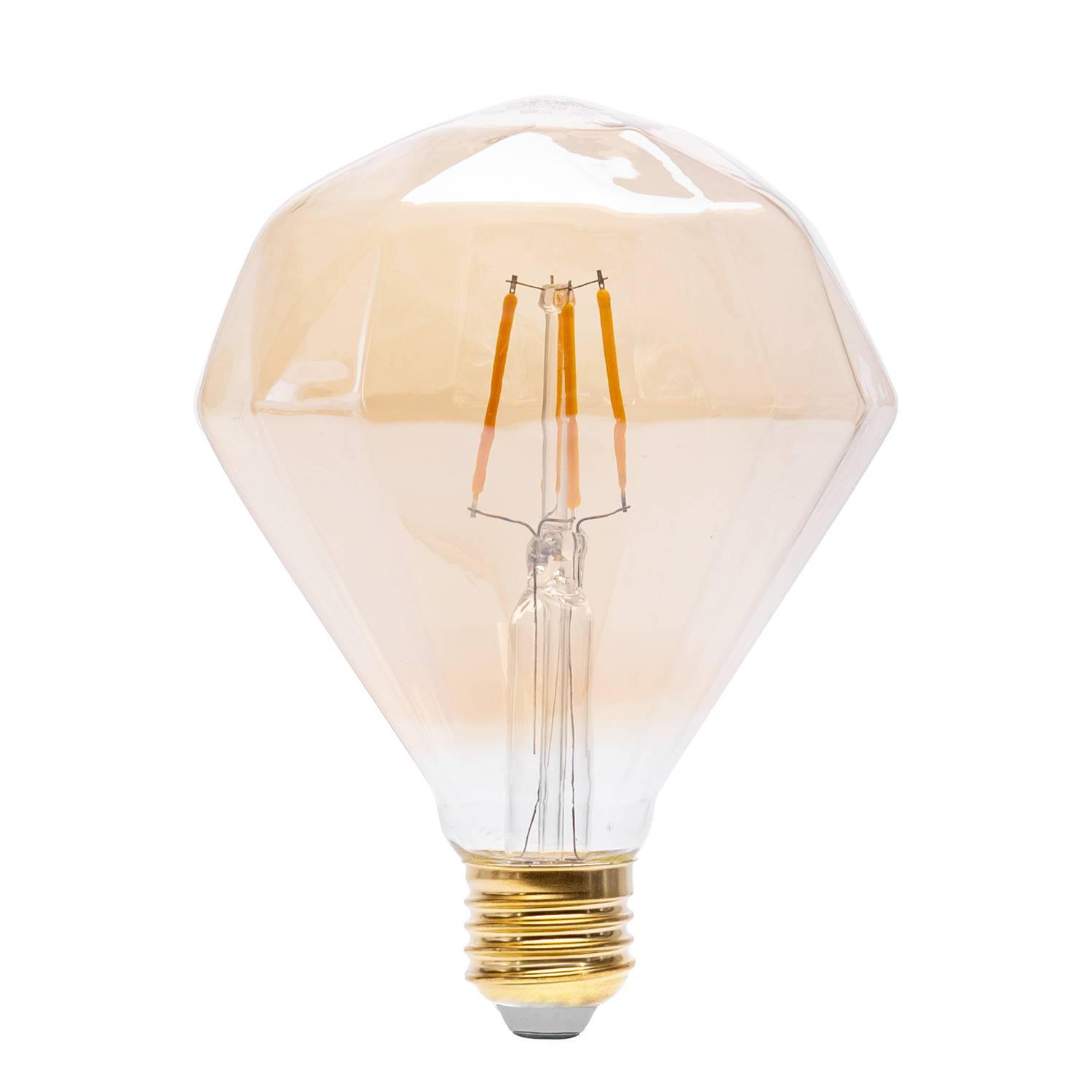 LED Universum LED Leuchtmittel Filament Glühlampe "Diamond" D110 Sockel E27 4W 1800K/Amber 320lm Ø110xH142mm