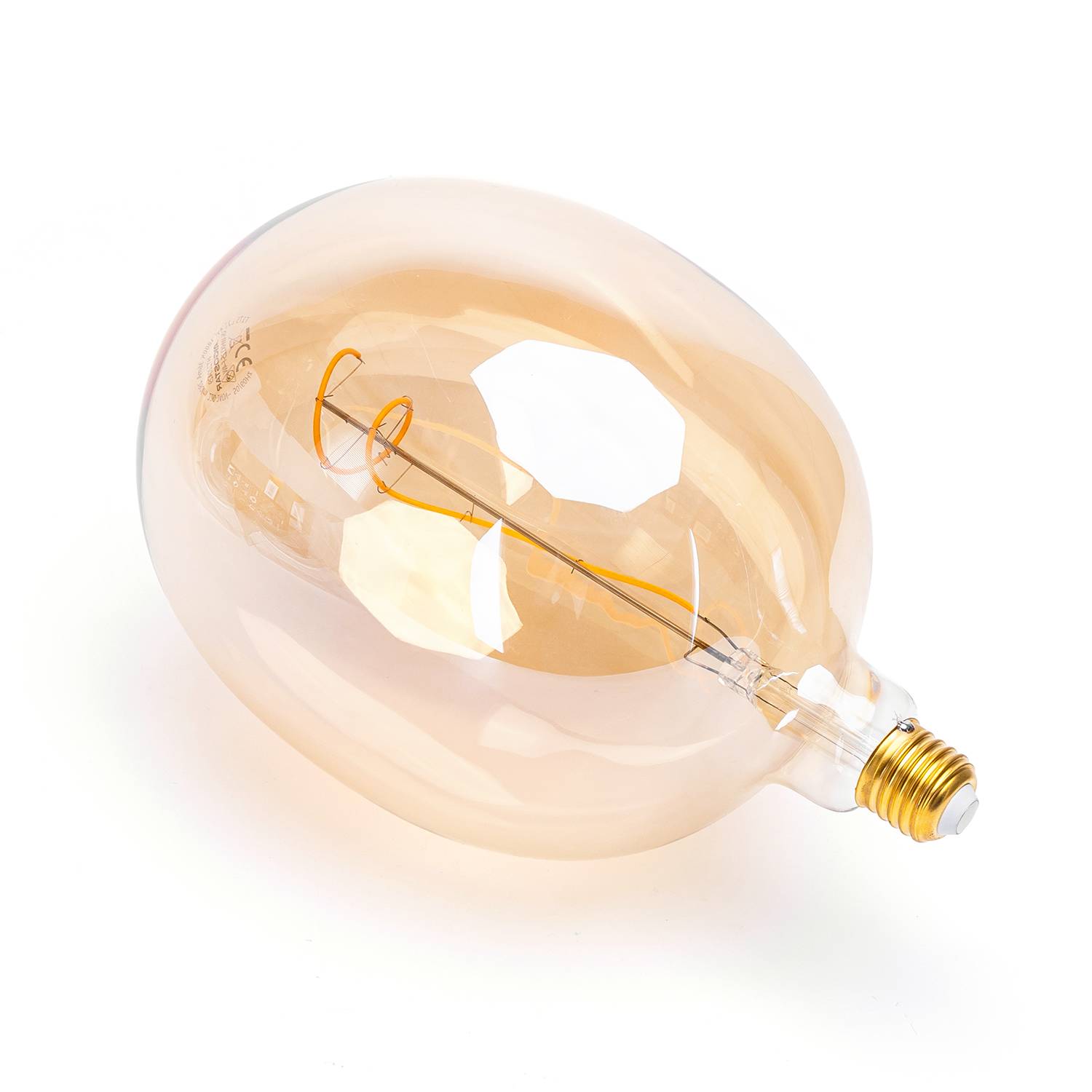 LED Universum LED Leuchtmittel Filament Deko-Glühlampe T175 Sockel E27 4W 1800K/Amber 280lm Ø180xH275mm