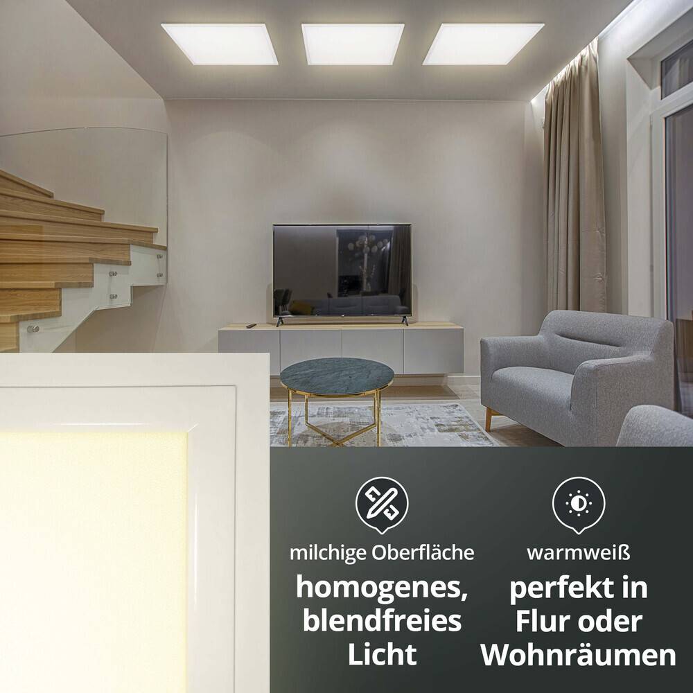 LED Universum LED Panel Einlegeleuchte 62x62cm warmweiß 40W 3000K 4600lm UGR≤19 L620xB620xH12mm