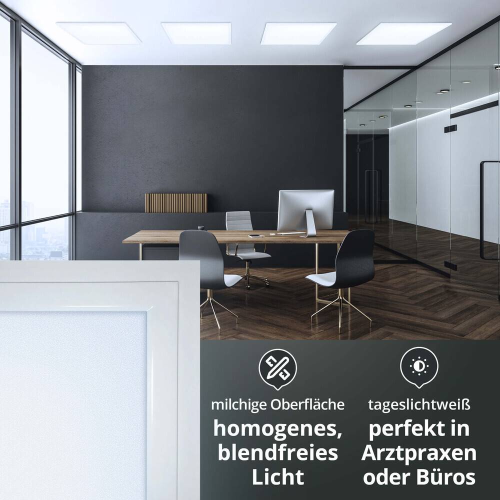 LED Universum LED Panel Einlegeleuchte 62x62cm kaltweiß 40W 6000K 4800lm UGR≤19 CRI>80 L620xB620xH12mm