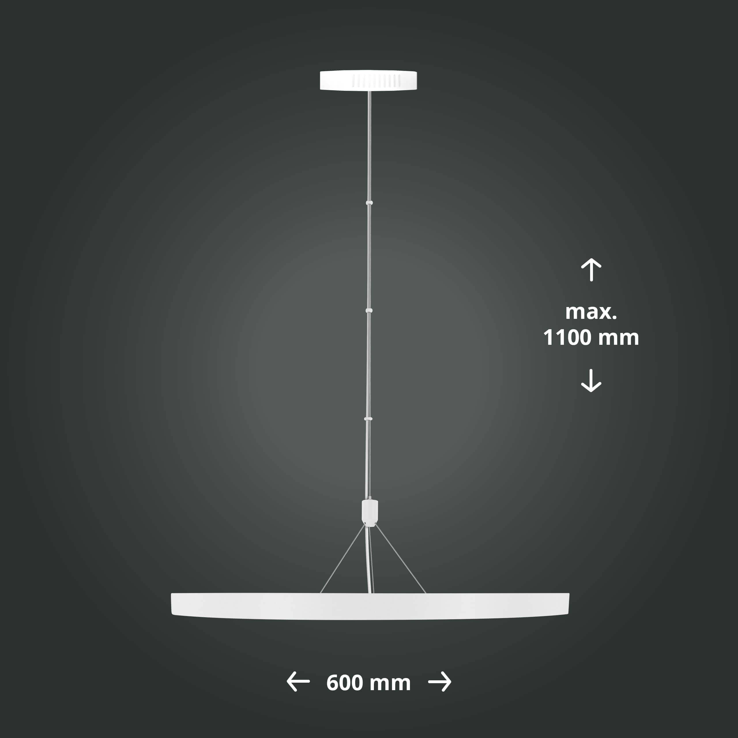 LED Universum - Smarte LED Pendelleuchte Panel 60cm weiß 2700-6500K, 4600 lm, LED fest verbaut #1