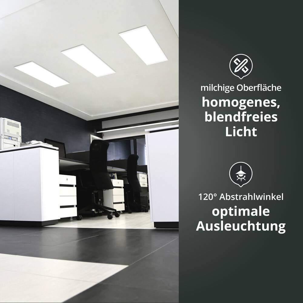 LED Universum Backlit LED Panel Einlegeleuchte 120x30cm kaltweiß 28W 6000K 5040lm UGR≤22 CRI>80 L1195xB295xH32mm