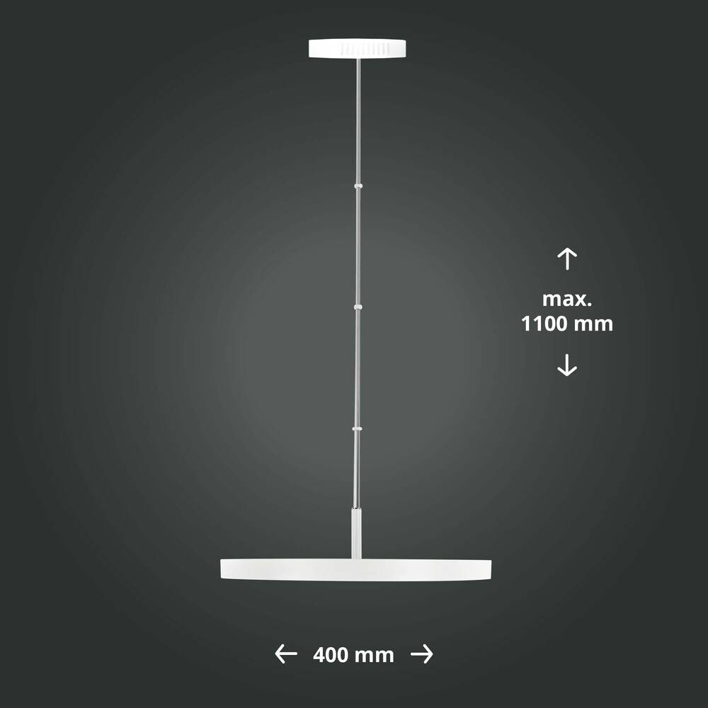 LED Universum - Smarte LED Pendelleuchte Panel 40cm weiss, 2700-6500K, 2950 lm, LED fest verbaut #1
