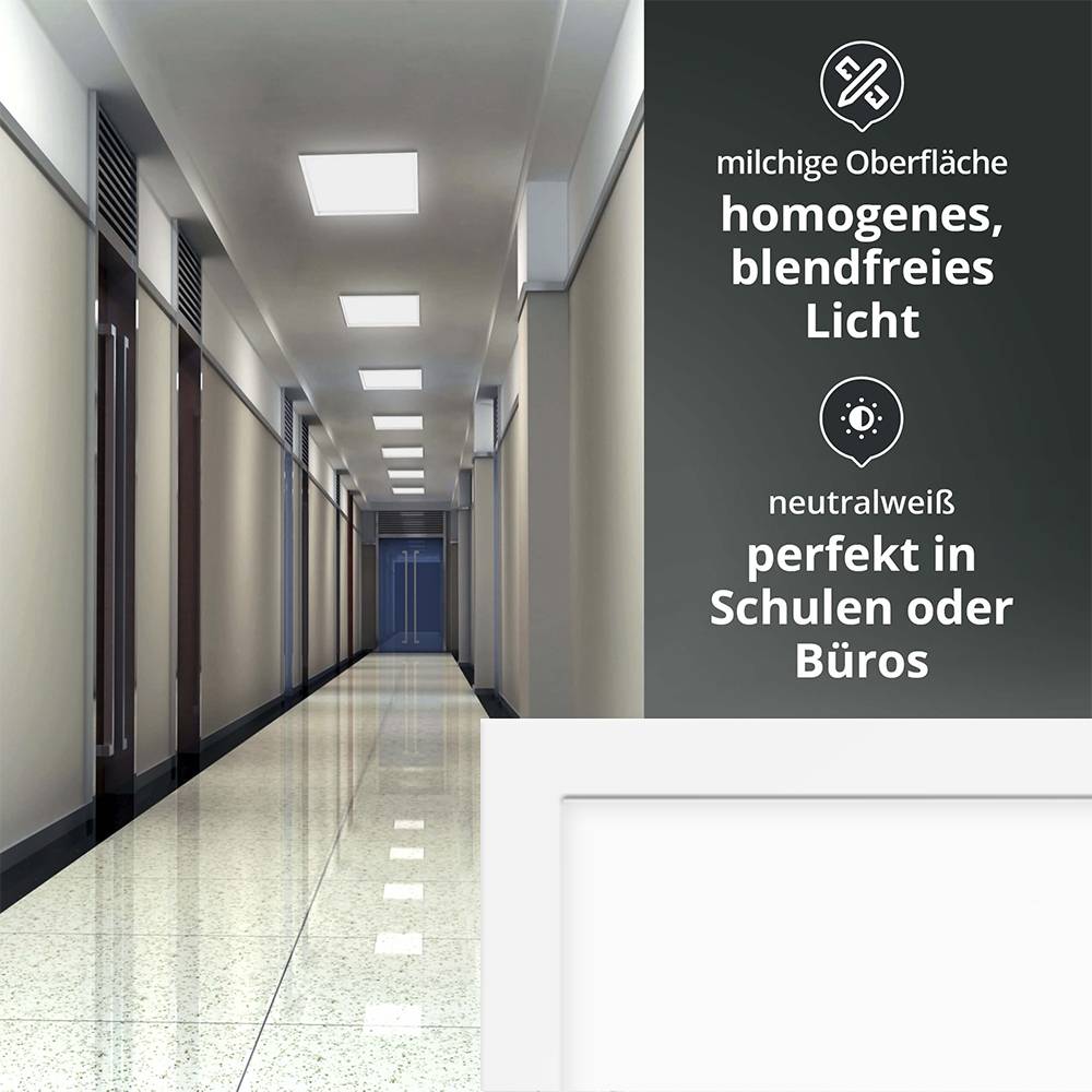 LED Universum Backlit LED Panel Einlegeleuchte 62x62cm neutralweiß 28W 4000K 5040lm UGR≤22 CRI>80 L620xB620xH32mm