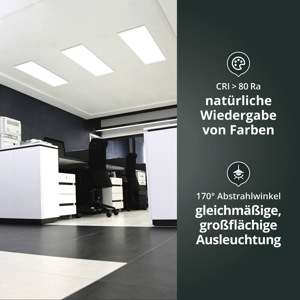 LED Universum Backlit LED Panel Einlegeleuchte 120x30cm warmweiß 28W 3000K 4760lm UGR≤19 CRI>80 L1195xB295xH32mm