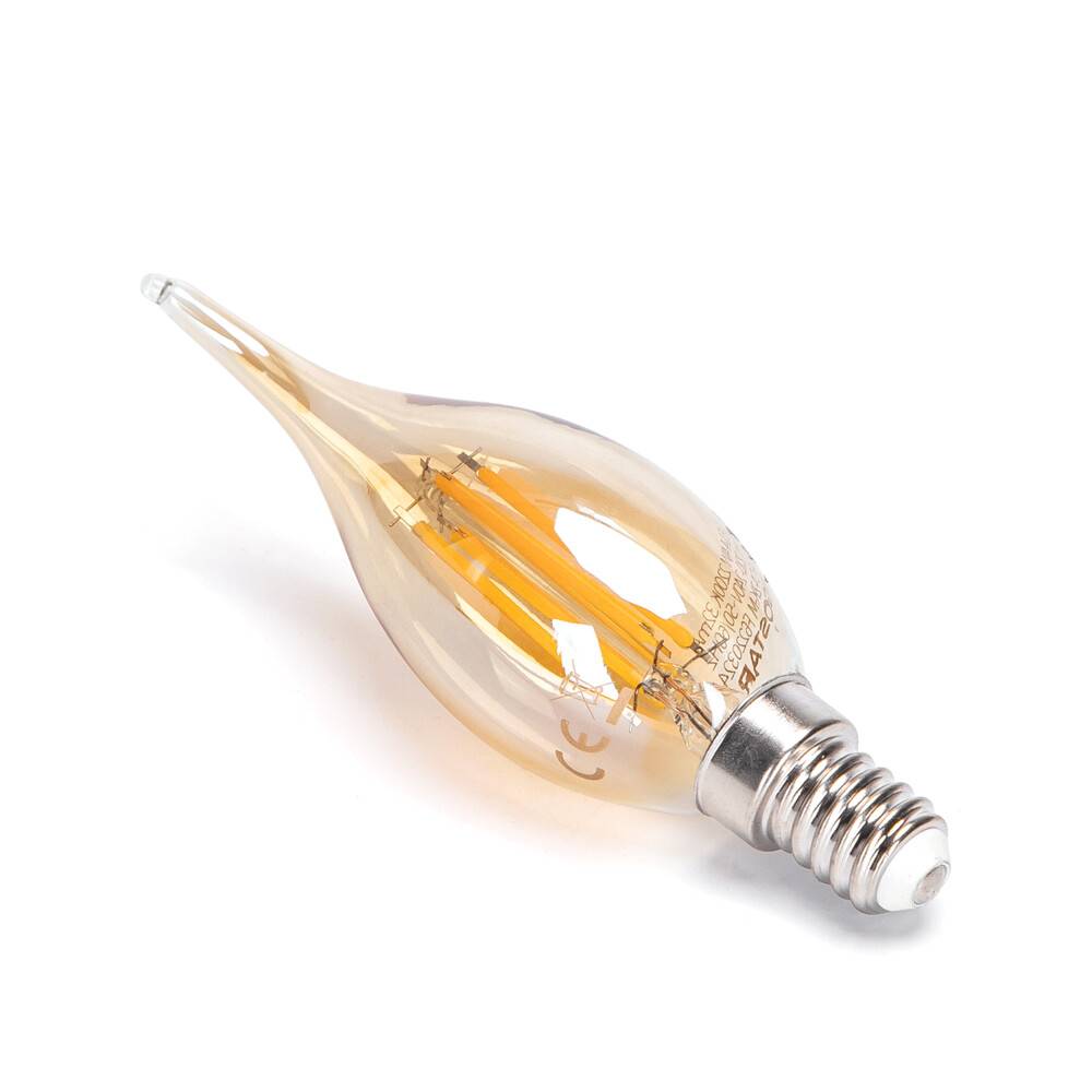 LED Universum LED Leuchtmittel Filament Glühlampe C35 Sockel E14 4W 2200K/Amber 400lm Ø35xH118mm