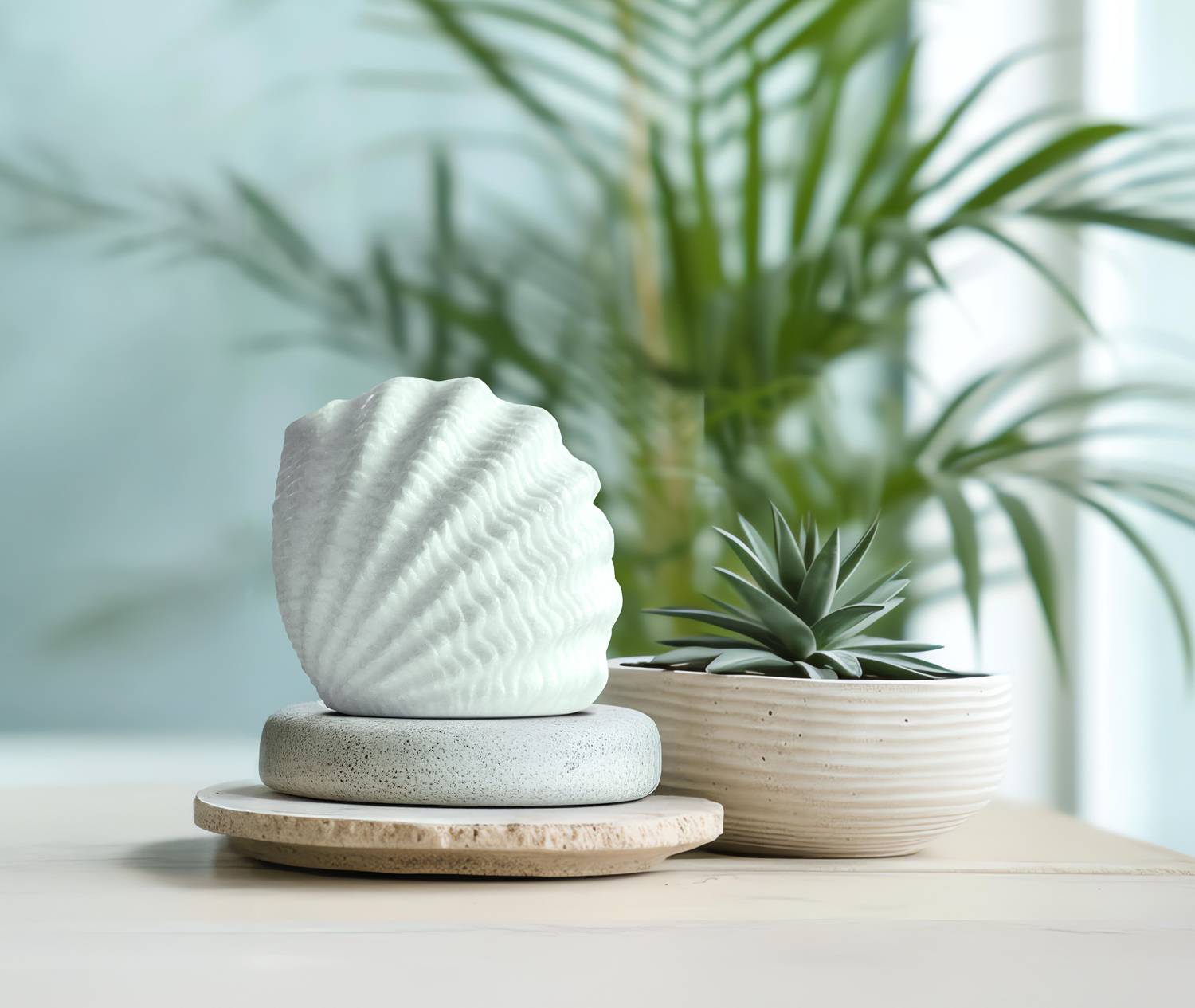 LED Universum LED Echtwachskerze "Shelly" Muschel weiß RGB mit Fernbedienung und Timer