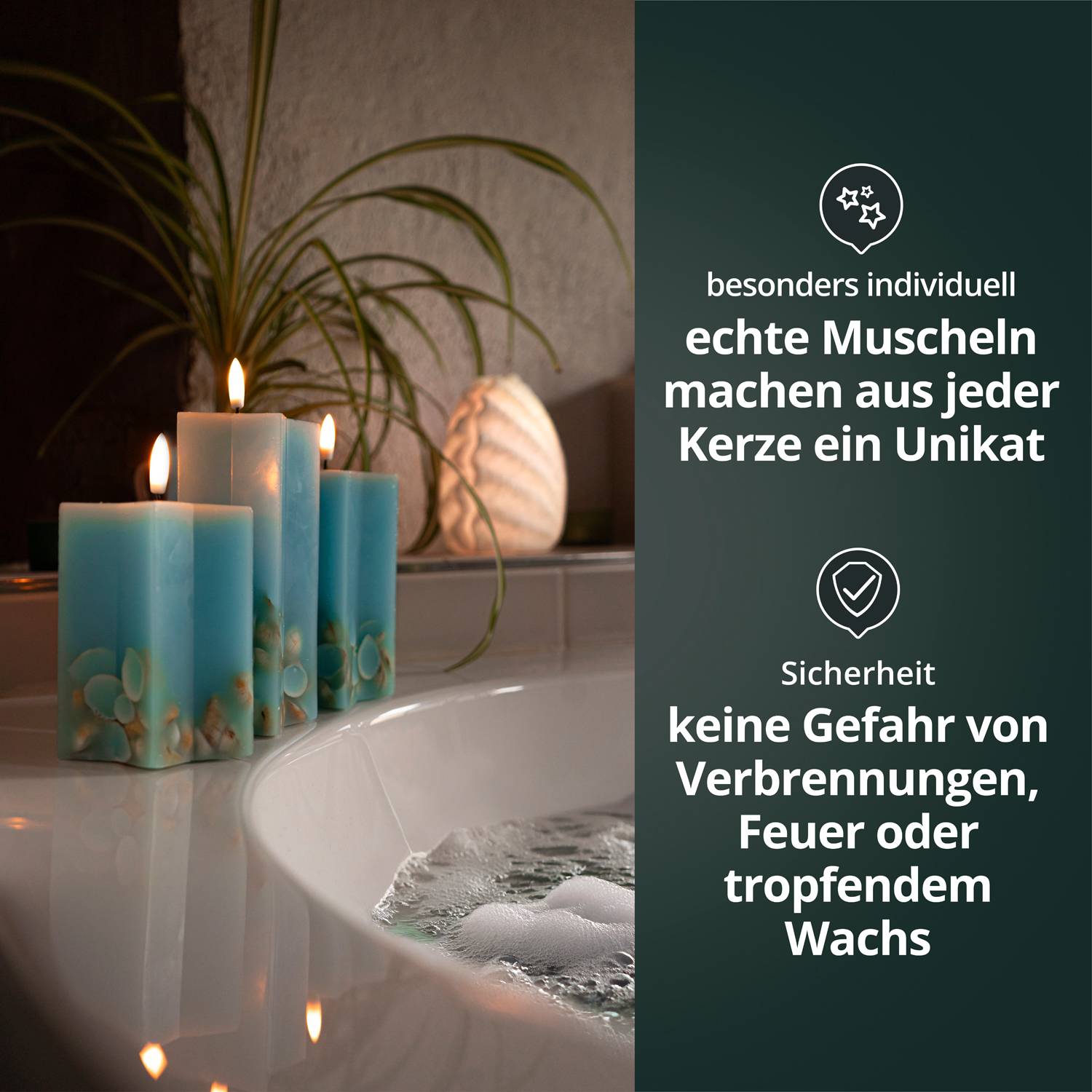 LED Universum - LED Wachskerze "Shelly Star" blau 15cm Sternform