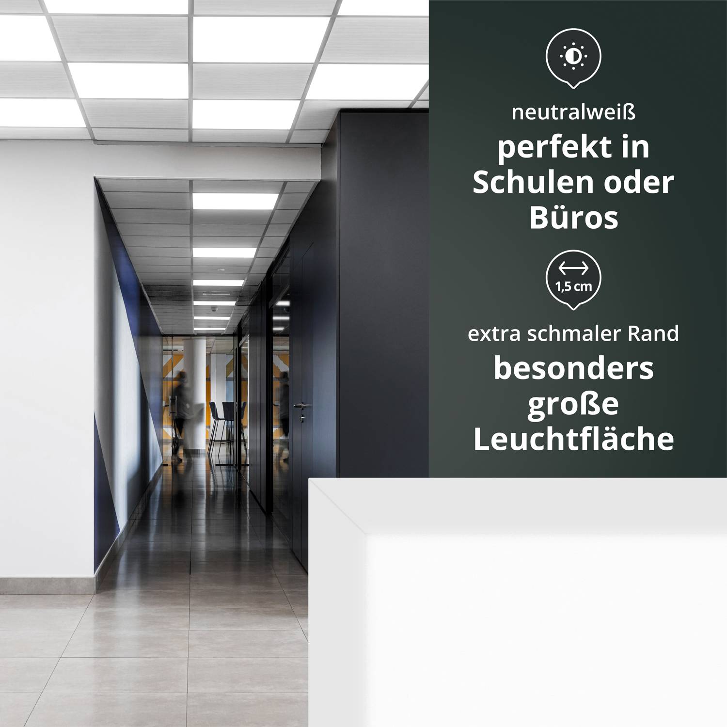 LED Universum LED Backlit Panel rahmenlos 62x62cm neutralweiß 40W 4000K 4000lm L620xB620xH35mm